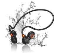Ortizan Cuffie Conduzione Ossea, Auricolari Conduzione Ossea Bluetooth 5.3, IPX6 impermeabili, Leggero Solo 19 g, Ricarica Magnetica, Microfono integrato per Corsa Ciclismo Fitness Guida