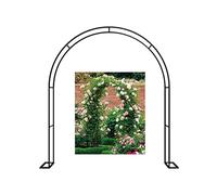 Ortolc Arco per Rampicanti da Balcone Archi Giardino per Glicine con Base, Bianco/Nero, antiruggine, Arco per Piante Rampicanti Pergola in Acciaio Sostegno Rose Rampicanti, 180x220cm/5.9x7.2ft