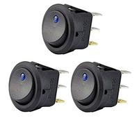 Orton 3 pezzi 12 V 20 A Interruttore a bilanciere LED a luce blu SPST Controllo On-Off per imbarcazioni auto All-Terreno VR e tutto utilizza un alimentatore da 12 Volt