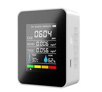 Orton Misuratore di CO2 5 in 1 Tester digitale di umidità della temperatura Rilevatore di anidride carbonica Monitor della qualità dell'aria TVOC HCHO Analyzer-B