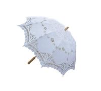 Orton Ombrello da sposa in pizzo vittoriano da 80 cm, colore bianco, bianco, M
