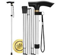 OrtoPrime Bastone Pieghevole e Regolabile - Bastone Telescopico da Passeggio in Alluminio per Anziani - Bastone da Passeggio Uomo & Bastone da Passeggio Donna - Walking Stick Sicuro