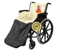 OrtoPrime Coprigambe per sedia a rotelle impermeabile e termico - Sacco coprigambe per sedia a rotelle con fodera in pile e tasca - Coperta impermeabile per gambe - Coperta per sedia a rotelle