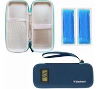 OrtoPrime Frigorifero per insulina fredda X2 GELES INCLUSO Porta insulina - Isotermico Insulina Fredda 12H Frigorifero Insulina Viaggio - Frigorifero Medicinali Portatile per Diabetici 12H, Blu Con