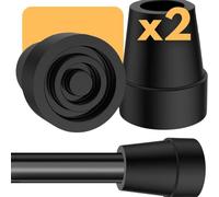 OrtoPrime Pack x2 Puntali In Gomma Antiscivolo per Stampelle e Bastoni, Compatibili con Tubi da 18mm, 19mm e 20mm - Puntali Stampelle, Gommini per Stampelle, Puntale Stampelle - 2 Unità.