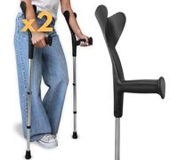 OrtoPrime PACK x2 UNITS Stampelle Ortopediche Regolabili in Alluminio per Adulti - Stampelle Canadesi con PUNTE ANTISCIVOLO - Stampelle Anatomiche Adattabili e Resistenti per Anziani.