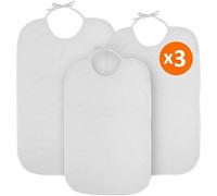 OrtoPrime Set 3 Bavaglino Adulti - Bavaglini Grandi - Bavaglino Impermeabile - Bavaglini di Plastica - Bavaglino per Anziani Riutilizzabile - Bavetta per Adulti - Materiali di Qualità - 3 Unità
