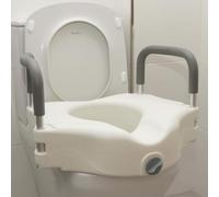 OrtoPrime Rialzo per WC con Braccioli Imbottiti - Rialzo WC Altezza 12 cm - Sedile WC Rialzato per Disabili - Alzawater per Anziani con Fissaggio di Sicurezza - Water Disabili Ortopedico