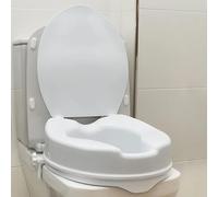 OrtoPrime Rialzo WC per Disabili con Coperchio - Altezza 10 cm - Alzawater Ortopedico con Sistema di Fissaggio Laterale di Sicurezza - Rialzo water Universale Regolabile