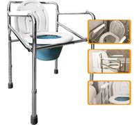 OrtoPrime Sedia WC per Anziani - Sedia Comoda con WC Multifunzionale, Pieghevole, Ideale per Disabili - Sedia Orinale Portatile con Bidet Acoplable - Sedia da Doccia e Bagno per Anziani.