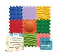 ORTOTO Tappetino per puzzle sensoriali per massaggi, tappetino ortopedico per bambini e adulti, piastrelle per pavimenti ad incastro, tappetini da gioco per bambini (Arcobaleno timulativo)