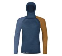 Ortovox 120 Comp Light Hoody M - maglietta tecnica - uomo XL Blue/Orange man Lana Merino
