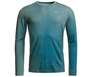Ortovox - 185 Rock'N'Wool Print L/S - Intimo lana merinos L turchese