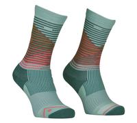 Ortovox All Mountain Mid W - calzini corti - donna 39/41 Green/Red woman Recycled Polyester,Lana Merino