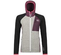Ortovox Fleece GP Classic Knit Hoody W - felpa in pile - donna S Grey/Black/Violet woman Lana Merino,Prodotto Climaticamente Neutrale,Made In Eu