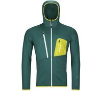 Ortovox Fleece Grid - felpa in pile con cappuccio - uomo S Green/Yellow man Lana Merino,Made In Eu,Ortovox Wool Promise