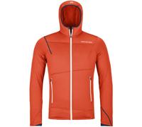 Ortovox Fleece Light Hoody M - felpa in pile - uomo L Orange/Blue man Made In Eu,Lana Merino,Prodotto Climaticamente Neutrale