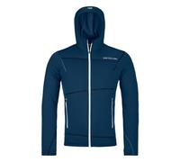Ortovox Fleece Light Hoody M - felpa in pile - uomo S Dark Blue/Black/White man Made In Eu,Lana Merino,Prodotto Climaticamente Neutrale