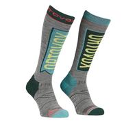 Ortovox Freeride Long W - calze da sci - donna 42/44 Grey/Green/Light Blue woman Ortovox Wool Promise,Recycled Polyester,Lana Merino