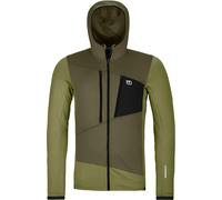 Ortovox - Pile da uomo in lana merino con cappuccio - Fleece Grid Hoody M Wild Herbs per Uomo in Pelle - Taglia S - Kaki