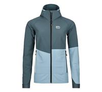 Ortovox Punta Berrino Hooded W - giacca softshell - donna S Dark Grey/Light Blue woman Vegan,Lana Merino,Pfc-Free,Prodotto Climaticamente Neutrale