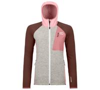 Ortovox Fleece GP Classic Knit Hoody W - felpa in pile - donna M Grey/Pink/Brown woman Lana Merino,Prodotto Climaticamente Neutrale,Made In Eu