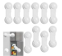 Oruiiju Serratura di sicurezza per frigorifero,Applicare a per frigoriferi, cassetti, armadi e congelatori-utilizzando adesivo, senza attrezzi o punte da trapano (10 Pezzi-Bianco)