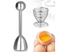 Oruiiju Testa d'uovo in acciaio inox e apriuova per uova dure e morbide,Apriuova