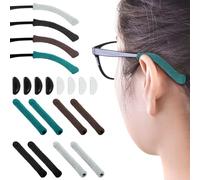 Oruola 4 Paia di Cuscinetti Morbidi per Occhiali a Maglia, Antiscivolo, Elastici, Comodi con 8 Naselli, Multicolore, Small