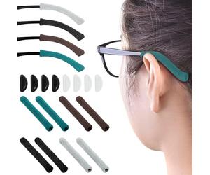 Oruola 4 Paia di Cuscinetti Morbidi per Occhiali a Maglia, Antiscivolo, Elastici, Comodi con 8 Naselli, Multicolore, Small