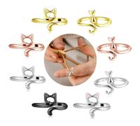 oruola 8 pezzi Cat Ears Crochet Ring per il dito, anello regolabile di tensione del filo per l'uncinetto, più veloce maglia Accessori per uncinetto Knitters Madre nonna regali (stile gatto)