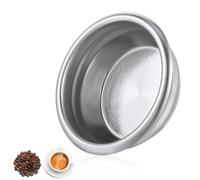 Oruola Filtro per caffè in metallo da 58 mm, cestello poroso da 58 mm, in acciaio inox, doppia tazza, filtro poroso per macchina da caffè, senza carta e riutilizzabile in modo permanente