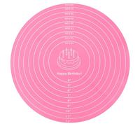 Oruola Tappetino Rotondo da Forno Rotondo in Silicone,Tappetino Rotondo in Silicone con Specifiche di Misurazione,Piccolo Tappetino da Forno in Silicone,30 cm,Antiaderente (Rosa)