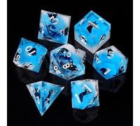 ORUZA 7 dadi in resina poliedrica, DND, set di dadi per gatti, in resina, bordo affilato, per dungeons e dragon, RPG MTG Pathfinder