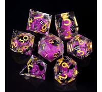 ORUZA D&D Liquid Core D4 D6 D8 D10 D12 D20 D% Gatto D&D Liquid Core Dadi D4 D6 D8 D10 D12 D20 D% Gatto Sabbia da gioco per Dungeons and Dragons RPG MTG Pathfinder