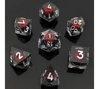ORUZA Set di 7 dadi Dragon Eye DND con nucleo liquido D&D in resina, bordo affilato, poliedrici, per giochi di ruolo Dungeons and Dragons, D20, D12, D10, D8, D6, D4 D%