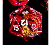 ORUZA Set di 7 dadi in resina poliedrici con bordo affilato, per Dungeons and Dragons, giochi di ruolo e MTG, per giochi di ruolo da tavolo Dungeons and Dragons, colore: rosso e bianco