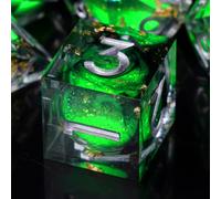 ORUZA Set di 7 dadi poliedrici DND Liquid D&D Core D4 D6 D8 D10 D12 D20 D% sabbia mobile per dungeons and Dragons RPG MTG Pathfinder