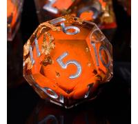 ORUZA, Set di 7 dadi poliedrici Liquid Core per D&D, D4 D6 D8 D10 D12 D20 D%, dadi per giochi di ruolo per Dungeons and Dragons RPG, MTG, Pathfinder, dadi da tavolo