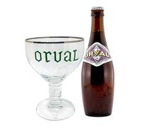 Orval - Bicchieri da collezione - 17 cl o 33 cl a scelta - Incisione della parola Orval in colore verde - Trota di Orval incisa, edizione speciale - Vetro Orval - Orval verde (33 CL)