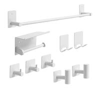 ORZAC Accessori Bagno Senza Forare Set 9 Pezzi (Bianco)