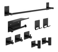 ORZAC Accessori Bagno Senza Forare Set 9 Pezzi (Nero)
