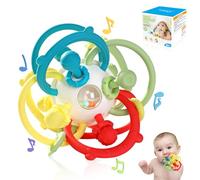 Orzbow Giocattoli per bambini 0-6 mesi e 6-12 mesi, giocattoli per dentizione in silicone con anelli di presa, senza BPA e facili da pulire