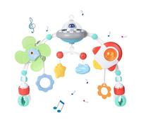 Orzbow Giochi Passeggino Neonati, Giostrina Culla Neonato con Lettore Musicale a Volume Regolabile, Giochi Sensoriali per Neonati per Bambini e Bambine di 3 6 9 12 Mesi con Sonaglio Neonato