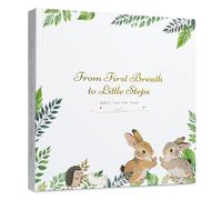 Orzbow Libro dei ricordi per bambini da 0 a 5 anni, diario di gravidanza con copertina rigida resistente con 130 pagine guidate e 6 tasche per ricordi, design neutro e carino con animali per neonati e