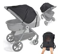 Orzbow Parasole Passeggino & Navicella Universale, Traspirante Parasole Passeggino & Navicella Carrozzina con UPF 50+, Stabile, Lucernario in Rete, Facile da Installare, Nero