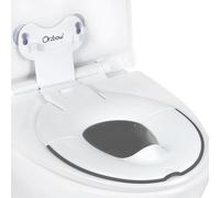 Orzbow Pieghevole Riduttore Wc Bambini, Portatile Adattatore Wc per Bambini con Barriera per L'urina, Universale Riduttore Wc con Ventosa, Lunghezza Regolabile, Facile da Installare, Bianco