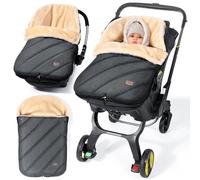 Orzbow Sacco Ovetto Invernale 0-6 Mesi, Regolabile Sacco Termico per Ovetto con Cerniere, Facile Accesso, Impermeabile Coperta Ovetto Neonato Invernale con Pile Finta Lana, Caldo, Grigio Scuro