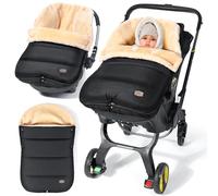 Orzbow Sacco Ovetto Invernale 0-6 Mesi, Regolabile Sacco Termico per Ovetto con Cerniere, Facile Accesso, Impermeabile Coperta Ovetto Neonato Invernale con Pile Finta Lana, Caldo, Nero Elegante