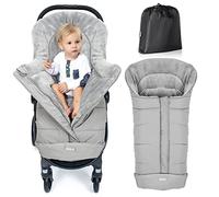 Orzbow Sacco Termico Passeggino Universale Invernale, Coprigambe Passeggino Universale, Caldo Pile, Particelle Antiscivolo, Striscia Riflettente, Impermeabile e Lavabile in Lavatrice, Grigio Chiaro